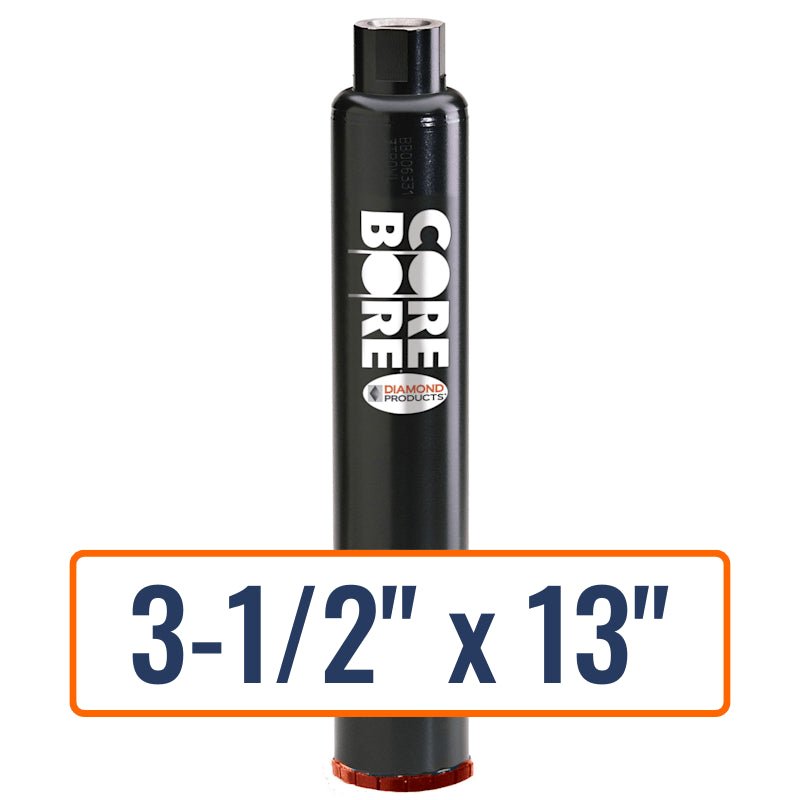 Diamond Products 3-1/2" x 13" Precast Concrete Core Drill Bit with 1-1/4"-7 Hub Size