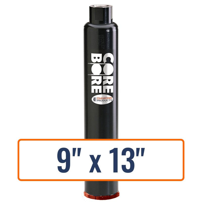 Diamond Products 9" x 13" Core Drill Bit for Precast Concrete - 1-1/4"-7 Hub Size