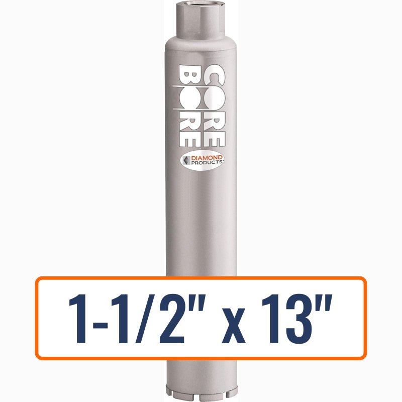 Diamond Products 1-1/2" x 13" Wet Professional Core Drill Bit with 5/8"-11 Hub - Fast drilling in general concrete