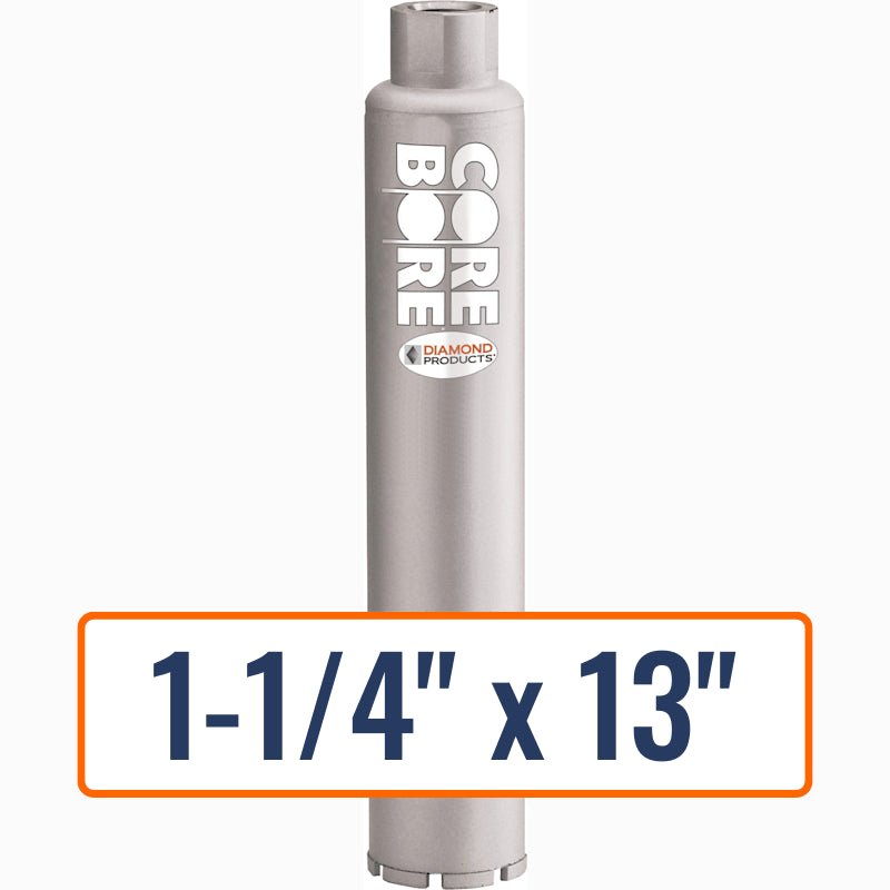 Diamond Products 1-1/4" x 13" Wet Professional Core Drill Bit for General Concrete and Heavy Steel - Hub Size 5/8"-11