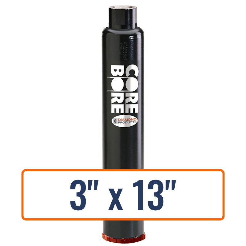 Diamond Products 3" x 13" precast concrete core drill bit with 1-1/4"-7 hub size