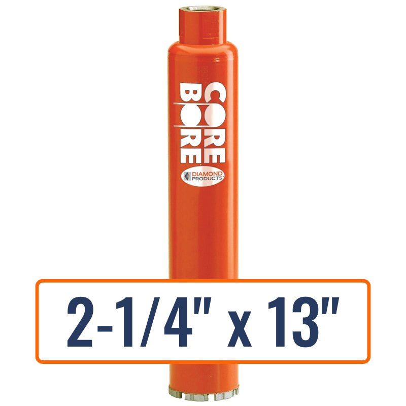 Diamond Products 2-1/4" x 13" Wet Turbo Core Drill Bit with 1-1/4"-7 Hub Size