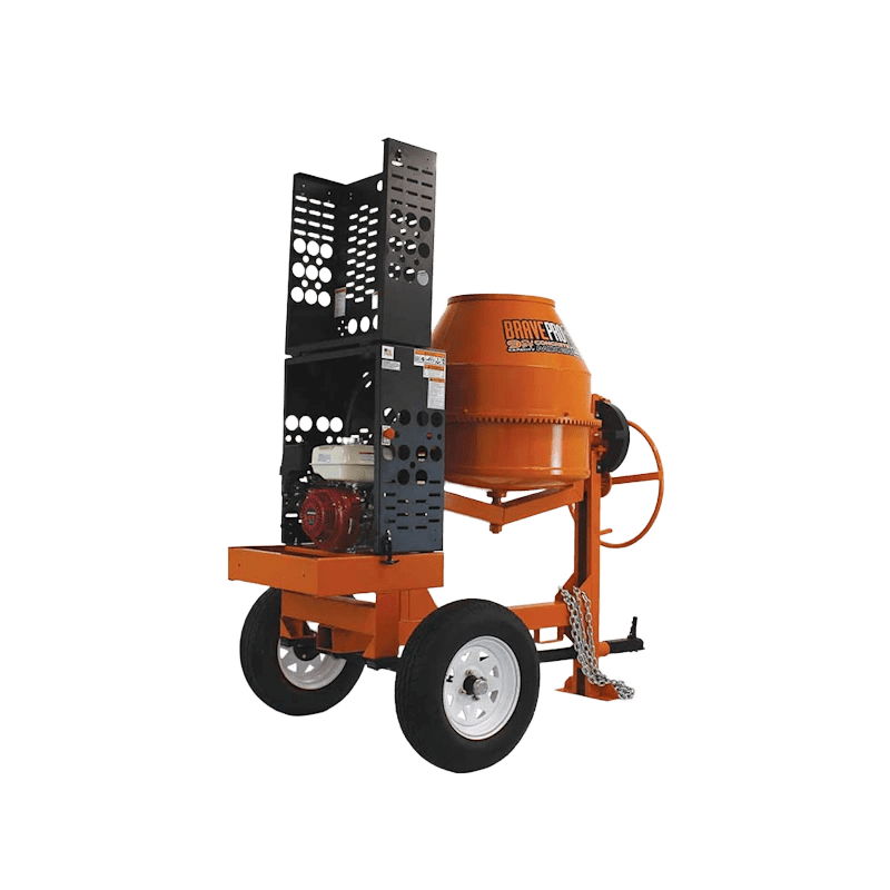 Brave Honda GX270 9 cu ft Cement Mixer: Durable, efficient, and reliable gas-powered mixer for concrete construction workers.