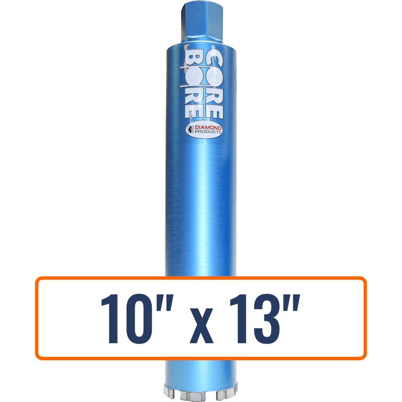 Diamond Products 10" x 13" Wet Turbo Core Drill Bit with 1-1/4"-7 Hub Size