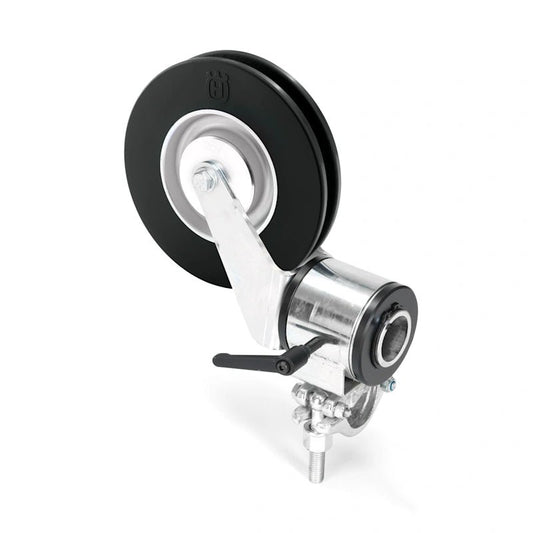 Husqvarna swivel pulley with ball bearing for wire saws, ideal for round tubes.