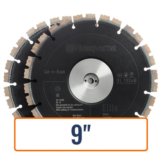 Husqvarna cut and break saw blades, 10-inch diamond tool for efficient concrete cutting in various conditions.