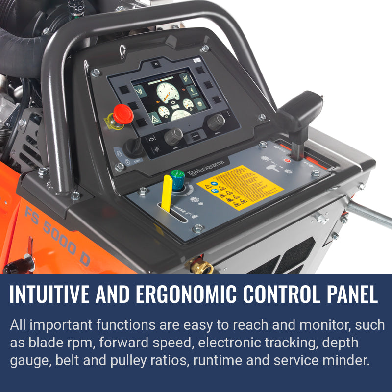 Husqvarna Floor Saw 5000 D Intuitive and ergonomic control panel