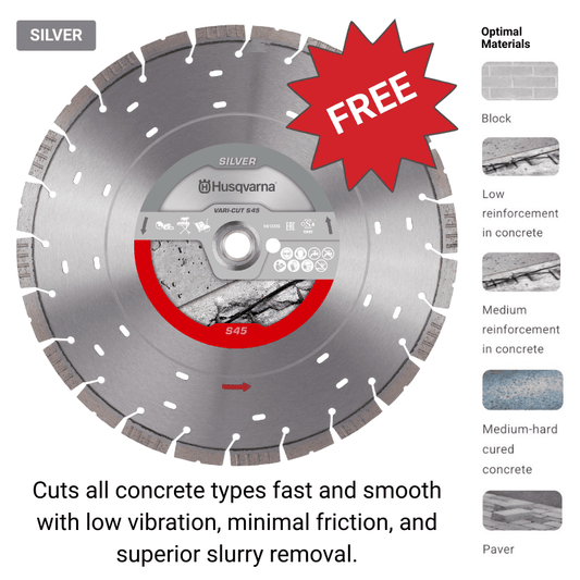 Husqvarna K770 Dry Cut Disc Cutter + FREE S45 Diamond Blade + FREE Ironclad Gloves