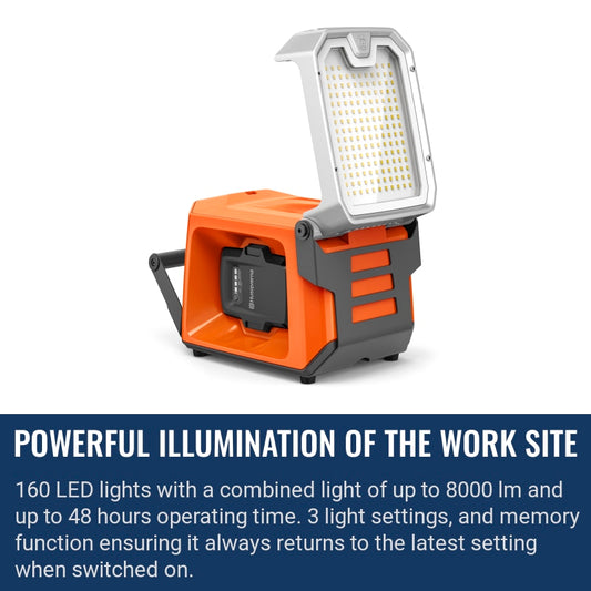 Husqvarna WL 8i Powerful illumination of the work site