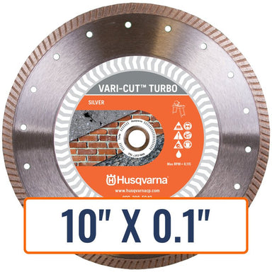 Marble saw blade, Husqvarna VARI-CUT Turbo, ideal for cutting granite and concrete with high efficiency and durability.