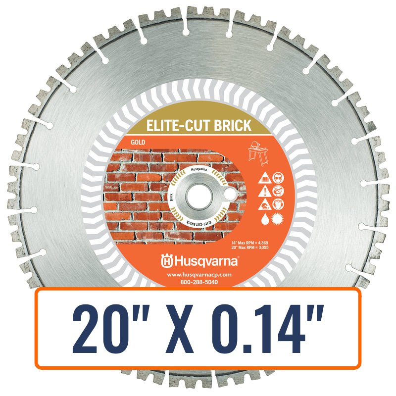 Masonry blades of the Husqvarna ELITE-CUT™️ Diamond Saw Blade series, perfect for precise brick and hard material cutting.