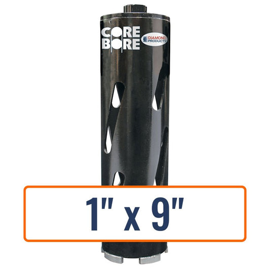 Diamond Products 1" x 9" Dry Hole Saw Core Drill Bit with 5/8"-11 Hub Size