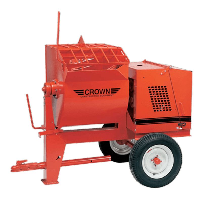 Crown Construction 8 Cu Ft Mortar/Plaster Mixer with Baldor Electric Motor | Highway Towable
