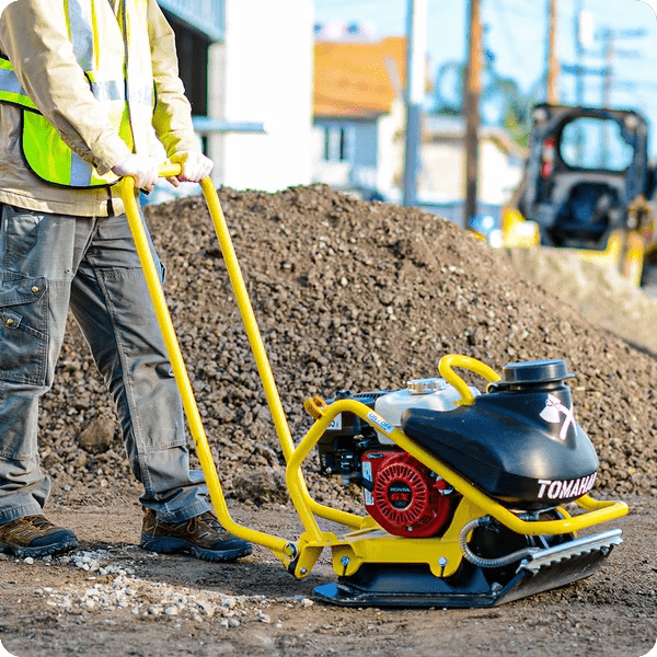 Compact plate compactor ideal for soil and aggregate surfaces