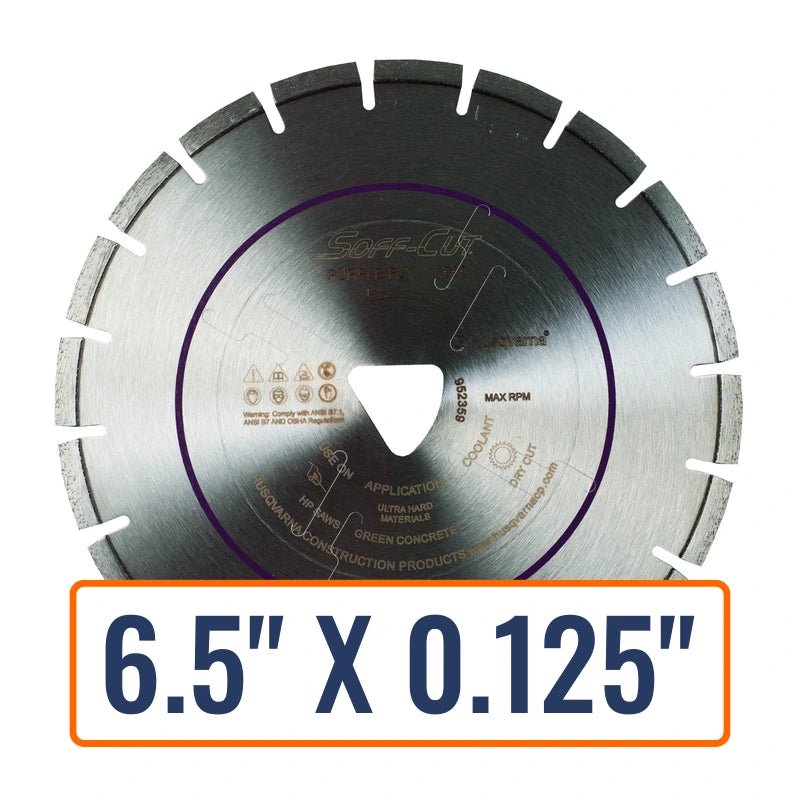 Soft cut concrete diamond saw blade from Husqvarna FLX 1000 series, perfect for cutting ultra-hard, non-abrasive green concrete.