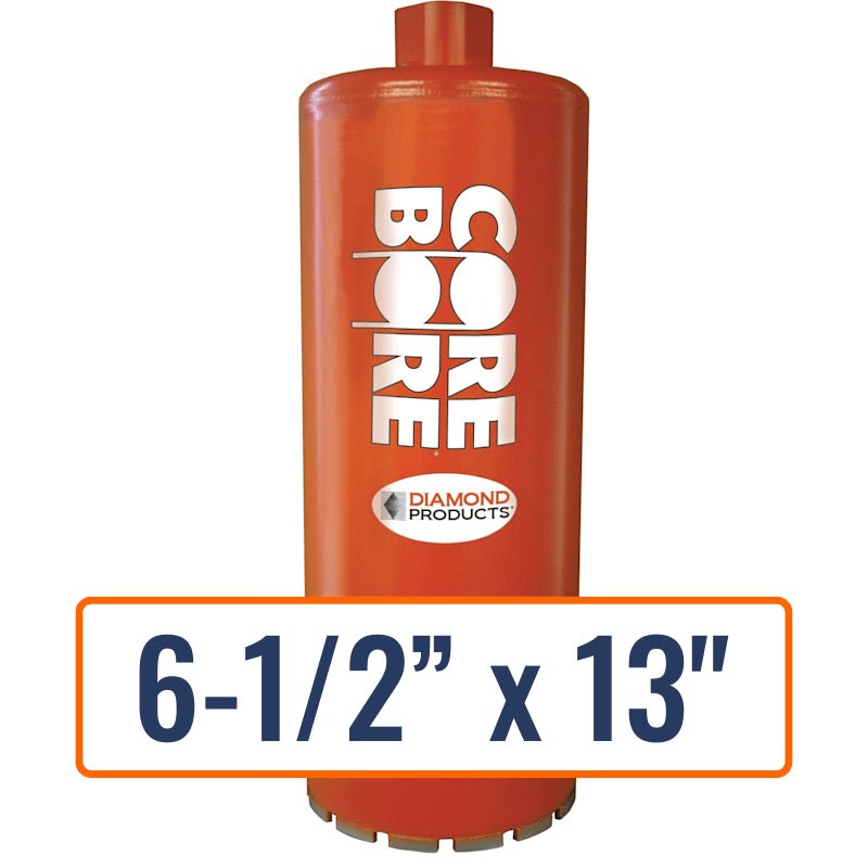 Diamond Products 6-1/2" x 13" Wet Segmented Core Drill Bit for Hard Materials/River rock w/ Reinforcement