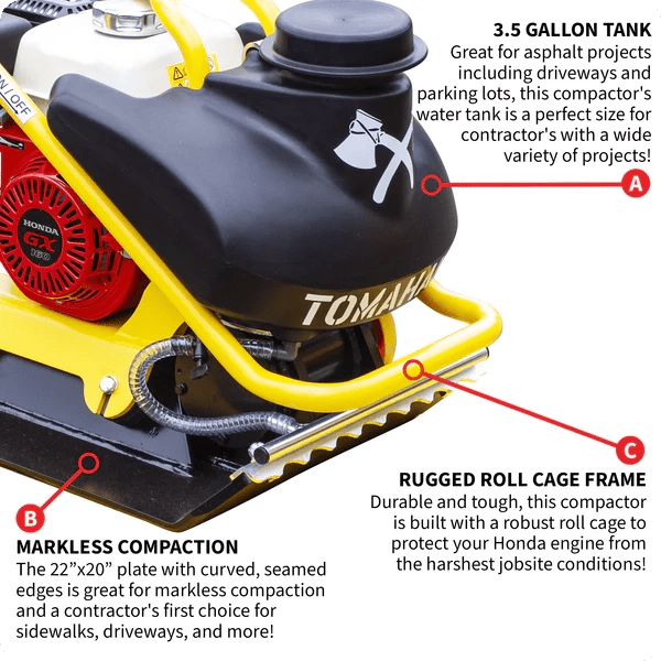 Vibrating plate compactor designed for asphalt and soil compaction