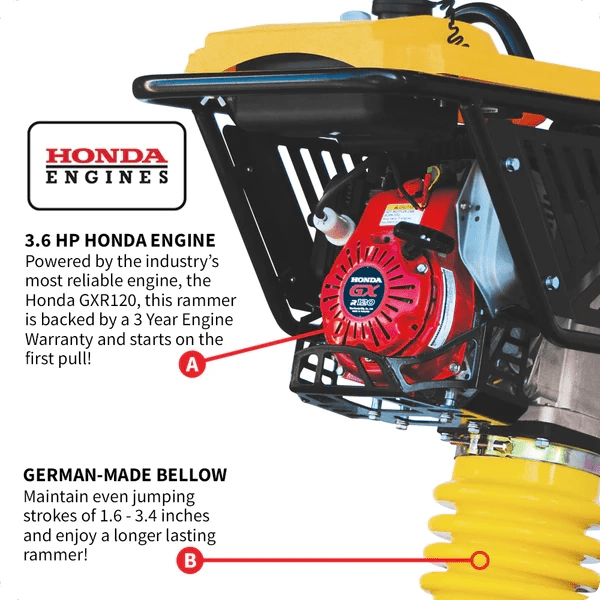 Jumping Jack Tamper - Gas - Honda GXR120 - 3.6HP - TR68H
