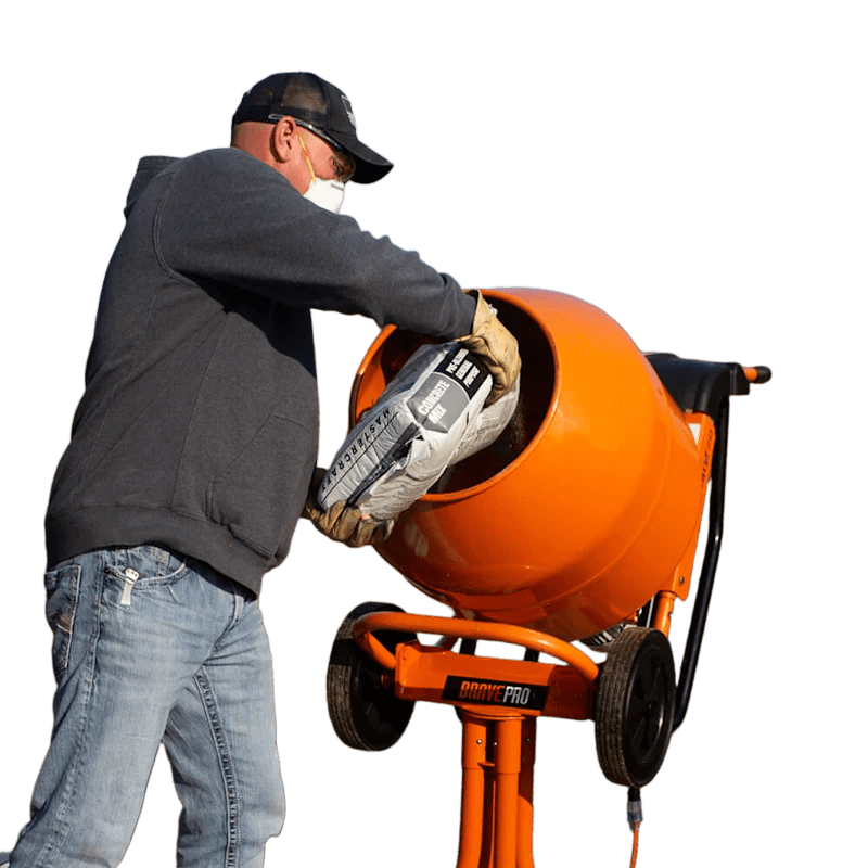 Brave MIXZR Concrete Mixer: 5.5 cu ft, compact, portable design with sturdy steel construction for small to medium constructi