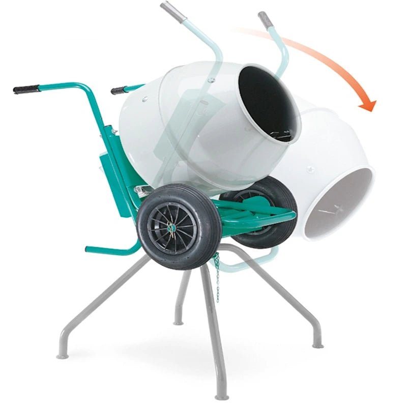 Electric wheelbarrow concrete mixer by IMER USA - Model #1105422: Durable, efficient, and versatile for professional and DIY