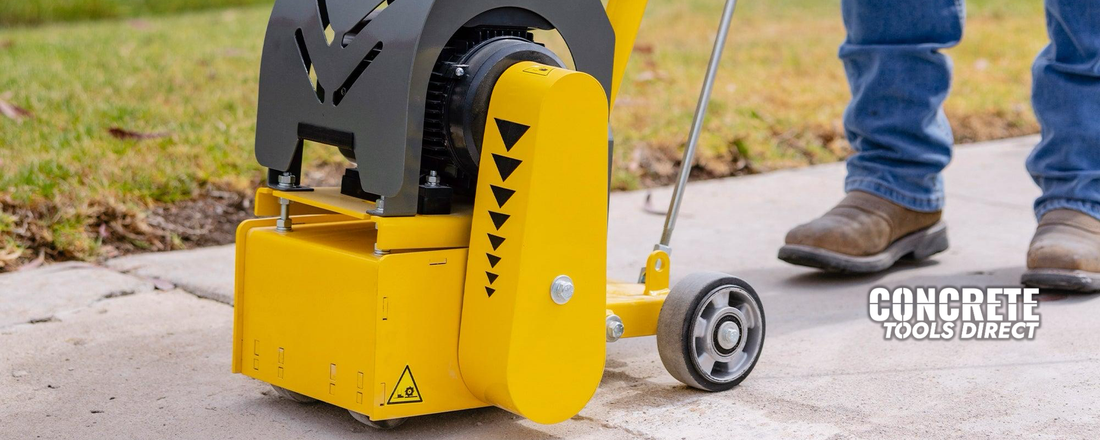 Electric 8" Concrete Scarifier Planer Grinder for Sidewalk Trip Hazard Repair, Traffic Line Removal