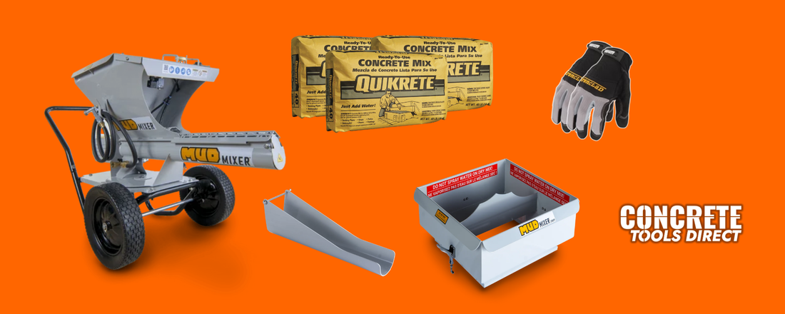 MudMixer Evolution Pro Bundle with 1,200 lbs FREE Quikrete!