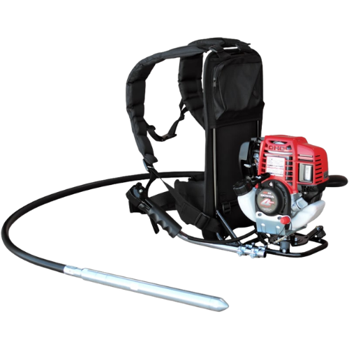 Concrete Vibrating Tools for Contractors – 2 HP Honda concrete vibrator with flex shaft cable whip and backpack frame for efficient concrete consolidation