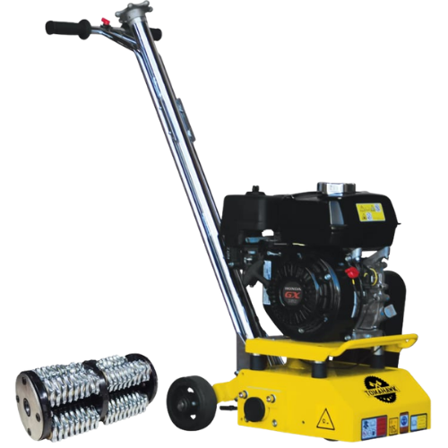 Gas Concrete Scarifiers – 8 inch gas concrete scarifier planer grinder with 5.5 HP Honda engine and drum for surface preparation and coating removal