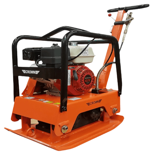 Plate Compactor Reversible For Sale – Crown reversible plate compactor with Honda GX160 5.5 HP engine delivering 5,620 lbs/ft² compaction force for soil and base compaction