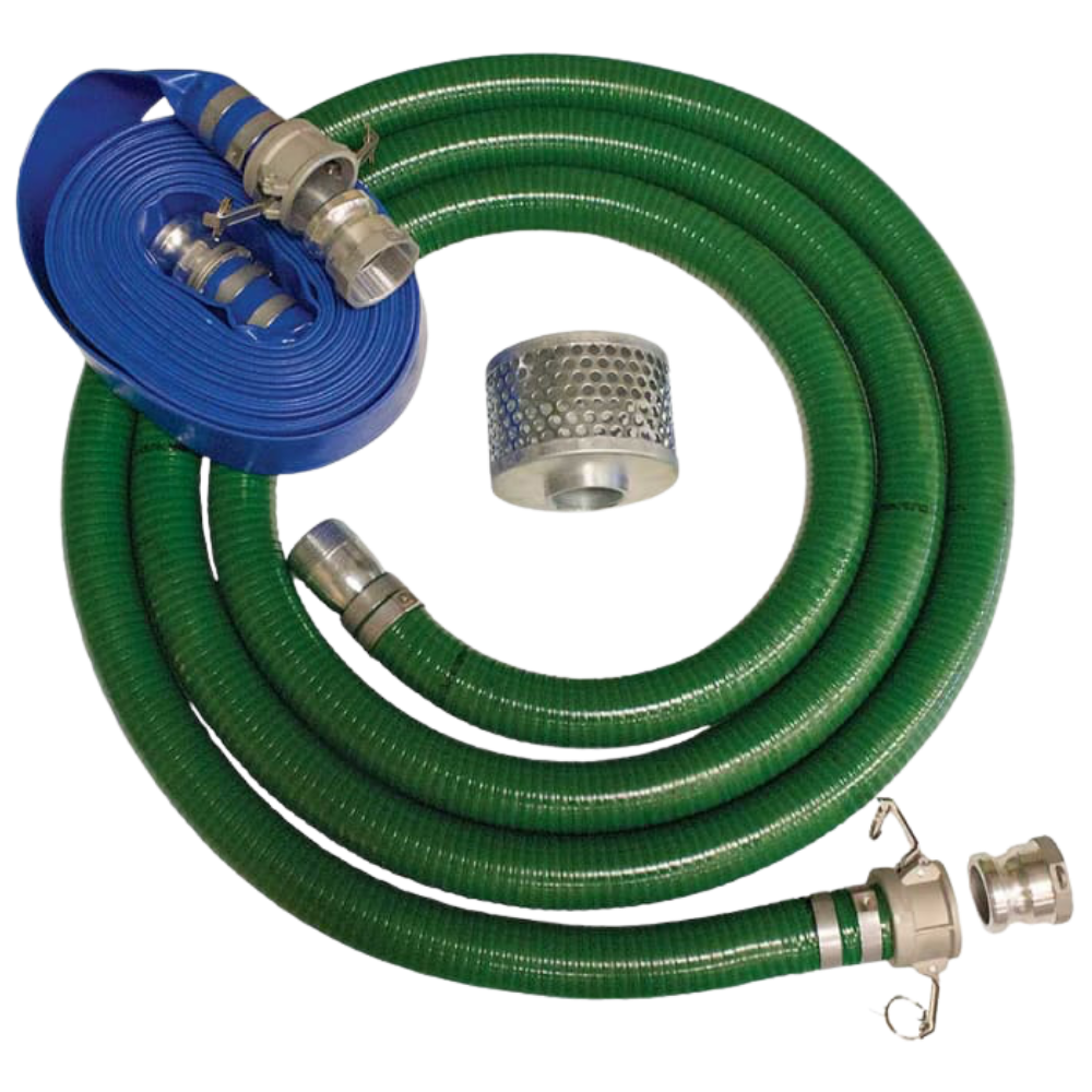Pump Hoses and Accessories | BRAVE 4-IN. HOSE KIT | 20-FT. SUCTION HOSE | 50-FT. DISCHARGE HOSE | QUICK CONNECT