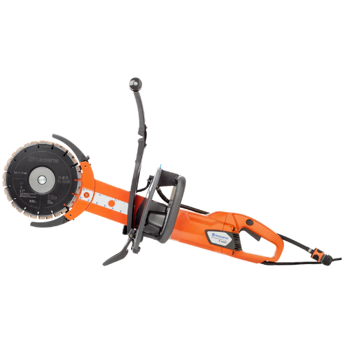 Saws for Concrete Cutting – Cut-n-Break Models – Husqvarna K4000 Cut-n-Break electric saw with EL35 CnB diamond blades for deep concrete cutting and wall openings