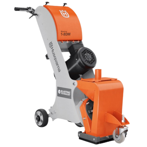Shot Blasters for Surface Prep - Walk-Behind Models – Husqvarna Blastrac 1-8DM walk-behind shot blaster for concrete surface preparation and coating removal