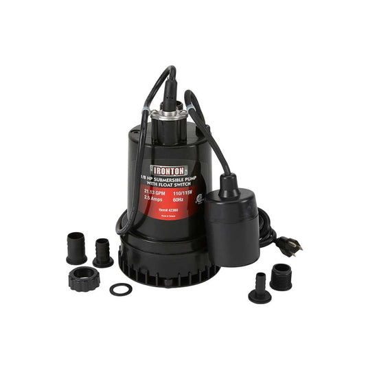 Ironton Submersible Pump W Float Switch Auto On Off 1268 Gph 1 8 Hp 1 In Port
