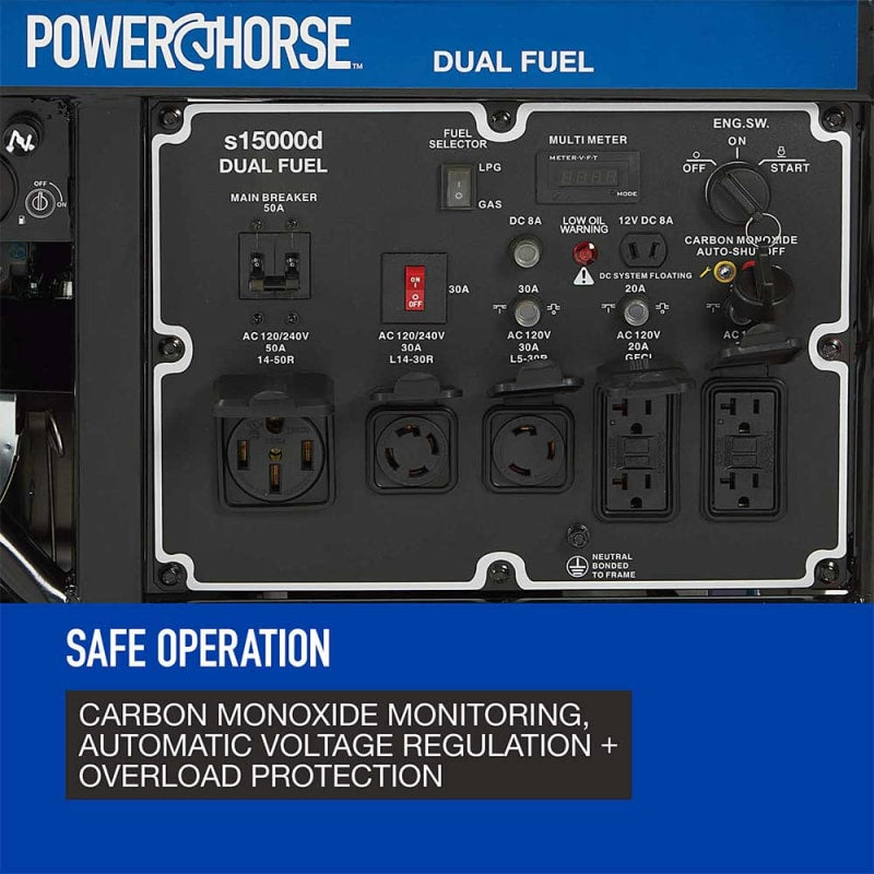 Powerhorse Generator 15000 Surge Watt Dual Fuel Electric Start