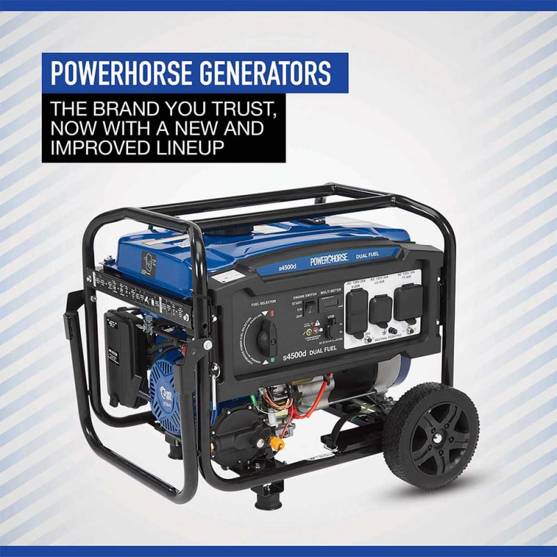 Powerhorse Generator 4500 Surge Watt Dual Fuel Recoil Start