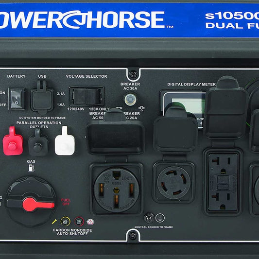 Powerhorse Inverter Generator 10500 Surge Watt Dual Fuel Electric Start