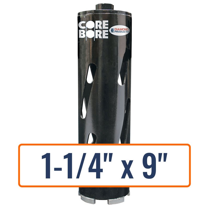 Diamond Products 1-1/4" x 9" Dry Hole Saw Core Drill Bit with 5/8"-11 Hub Size