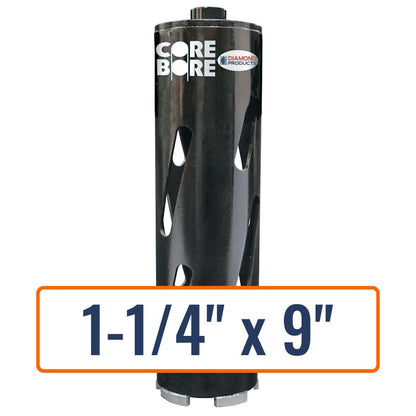 Diamond Products 1-1/4" x 9" Dry Hole Saw Core Drill Bit with 5/8"-11 Hub Size