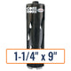 Diamond Products 1-1/4" x 9" Dry Hole Saw Core Drill Bit with 5/8"-11 Hub Size