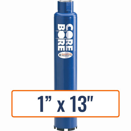 Diamond Products 1" x 13" Pro Blue Professional Wet Core Drill Bit with 5/8"-11 Hub Size