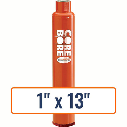 Diamond Products 1" x 13" Heavy Duty Orange Precast Core Bore Bit for 5/8"-11 Hub