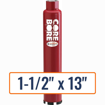 Diamond Products 1-1/2" x 13" Wet Professional Core Drill Bit with Open End Hub