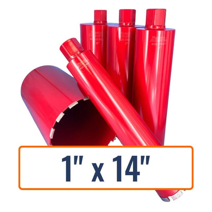 Virginia Abrasives 1" x 14" Diamond Core Drill Bit for Brick, Concrete, Masonry