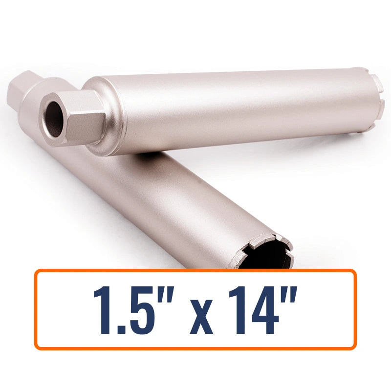 Diamond Vantage 1.5" Wet Turbo Core Drill Bit with 1-1/4"-7 Hub Size