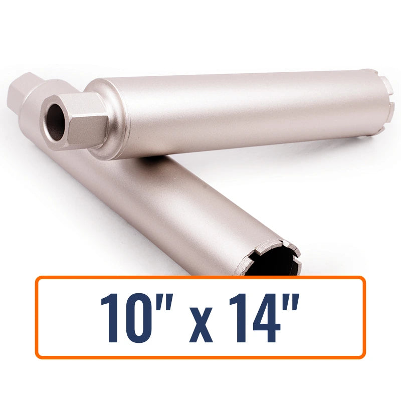 Diamond Vantage 10" x 14" Wet Professional Core Drill Bit with 1-1/4"-7 Hub Size
