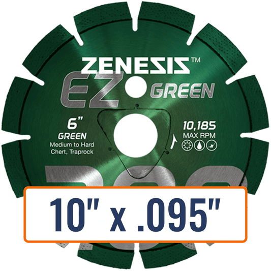 Diamond Vantage 10" x .095" Green Concrete Diamond Saw Blade with 7/8" and 5/8" Arbor Sizes