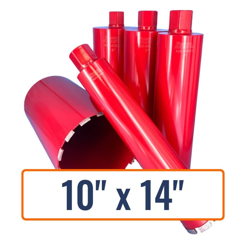 Virginia Abrasives 10" x 14" General Purpose Diamond Core Drill Bit with 1-1/4"-7 Hub for Concrete