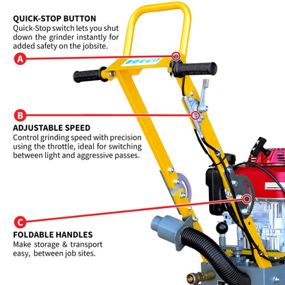 10" Honda Concrete Floor Grinder 10HP GXV390 Motor for Smoothing, Floor Prep, Coatings TGDR10H-7