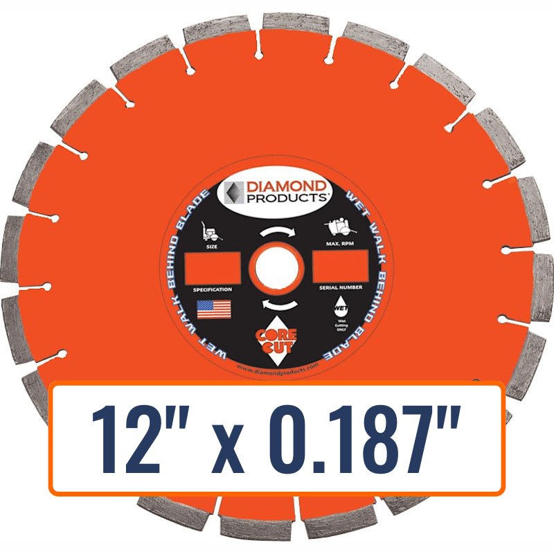 Diamond Products 12" x 0.187" Joint Widening Diamond Saw Blade with 1" Arbor Size