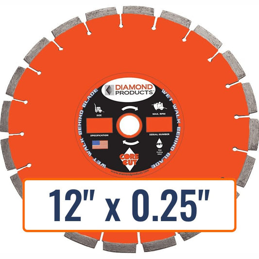 Diamond Products 12" x 0.25" Joint Widening Diamond Saw Blade with 1" Arbor